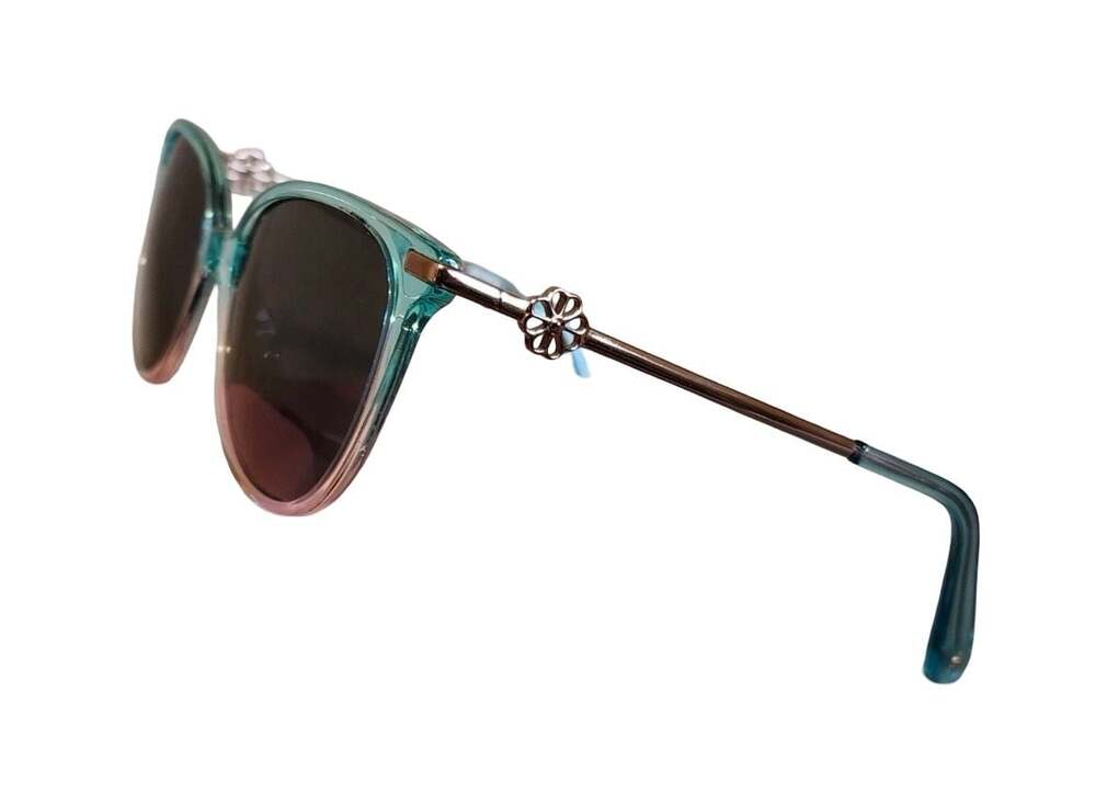 Kate Spade Kalie Square Sunglasses Teal Translucent with Spade Flower Temple